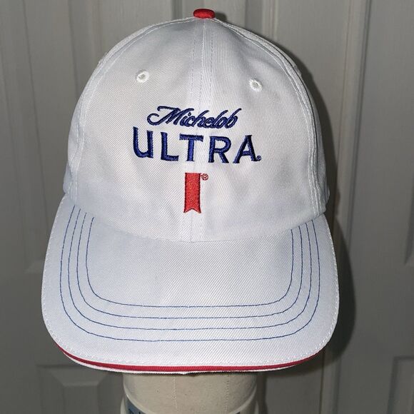 Michelob Ultra - One Size Adjustable Back Strap - White Lightweight Ball Cap - Picture 1 of 2